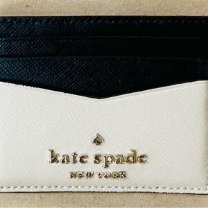 Kate Spade Black and Cream Card Wallet